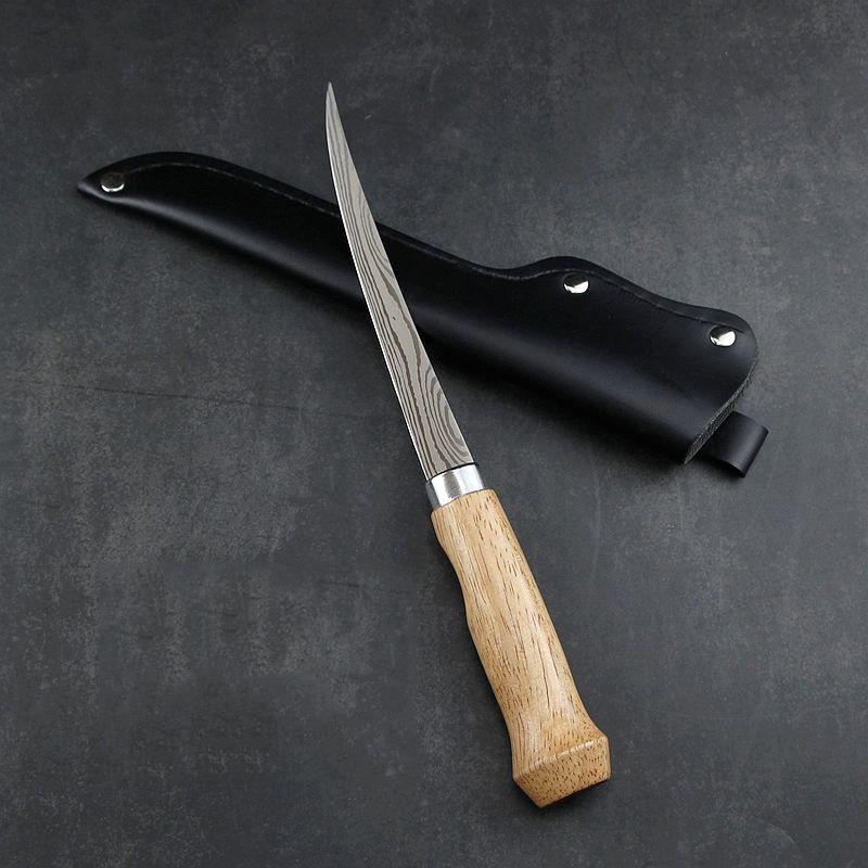Kitchen Knife 6inch Stainless Steel Boning Knife Meat Cleaver Butcher Knife with Sheath Fish Sushi Knife Cooking Cutter