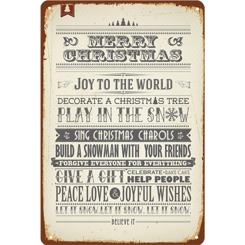 Merry Christmas Metal Tin Sign Plaque  Cartoon Elk Santa Claus Iron Painting Home Bar Cafe Pub Decoration Wall Art Plates