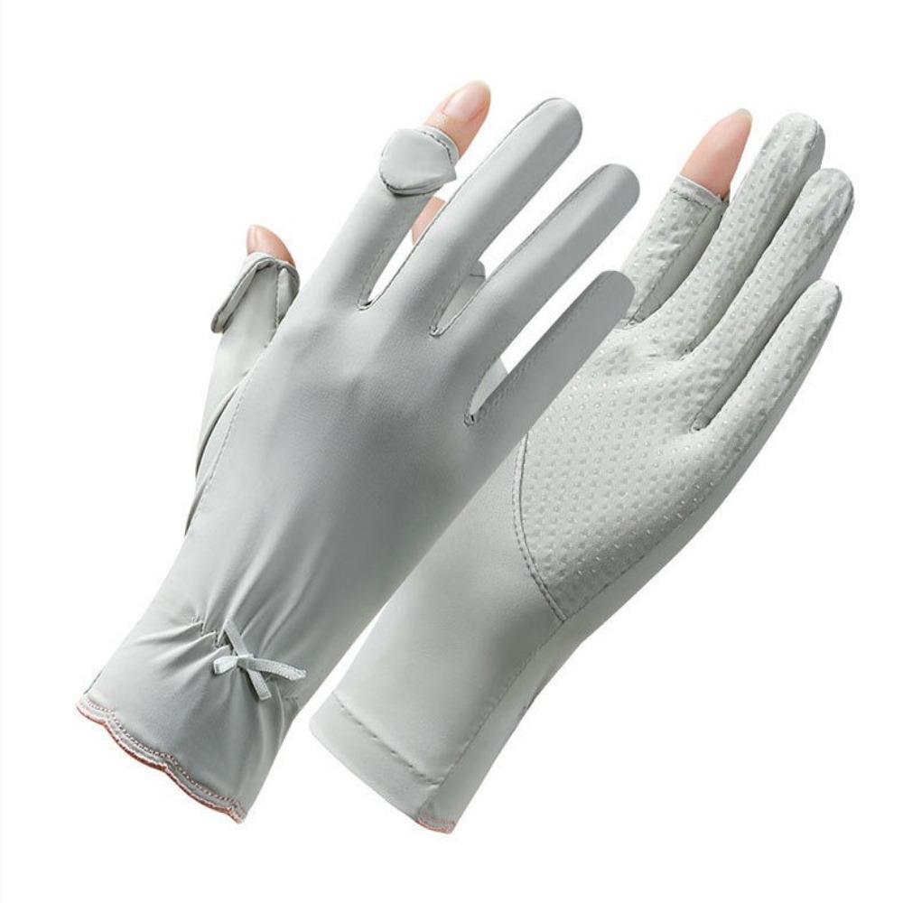 Sun Protection Women Sunscreen Gloves Thin Summer Driving Mittens Ice Silk Riding Gloves  Driving