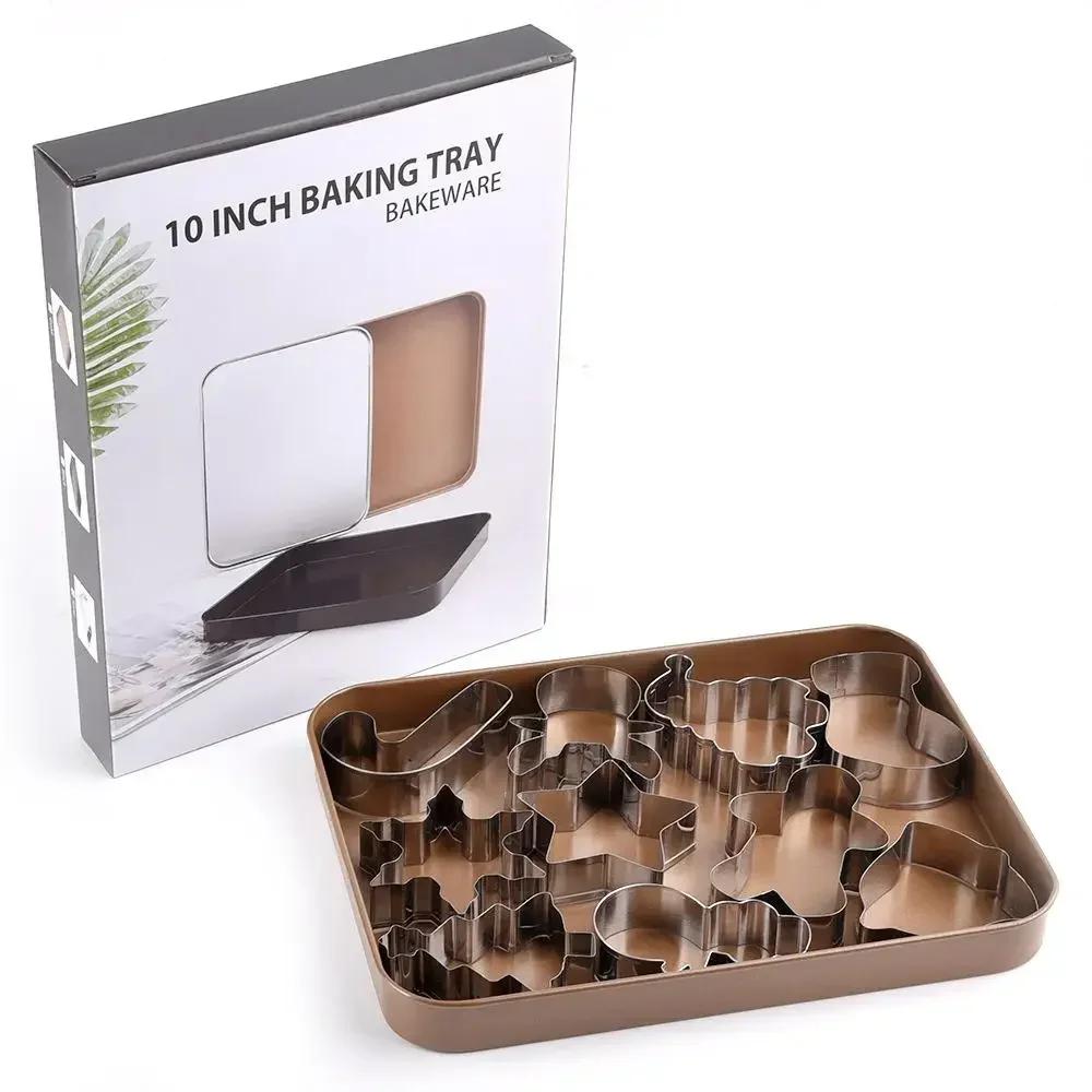 10PCS Cortador de Galletas de Navidad Molde de Árbol de Navidad de Jengibre Herramienta para Decoración de Pasteles de Navidad Regalo de Navidad DIY Molde para Hornear Galletas