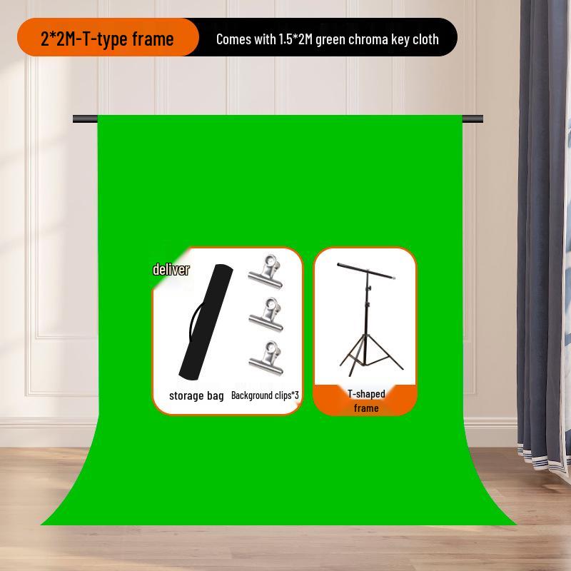 Portable Pull-Down Green Screen: Thick, Liftable, Telescopic Background for Keying and Live Streaming