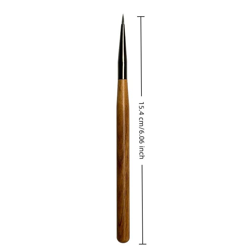 7mm Sandalwood Nail Art Brush Detail Painting Pen Outlining Carving Pen Phototherapy Nail Pen Manicure Tool