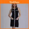 Small Fragrance Style Knit Sleeveless Dress With Pearl Buttons For Summer