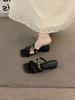 Niche thick heel French commuter outer slippers women's shoes 2025 summer skirt temperament evening breeze sandals