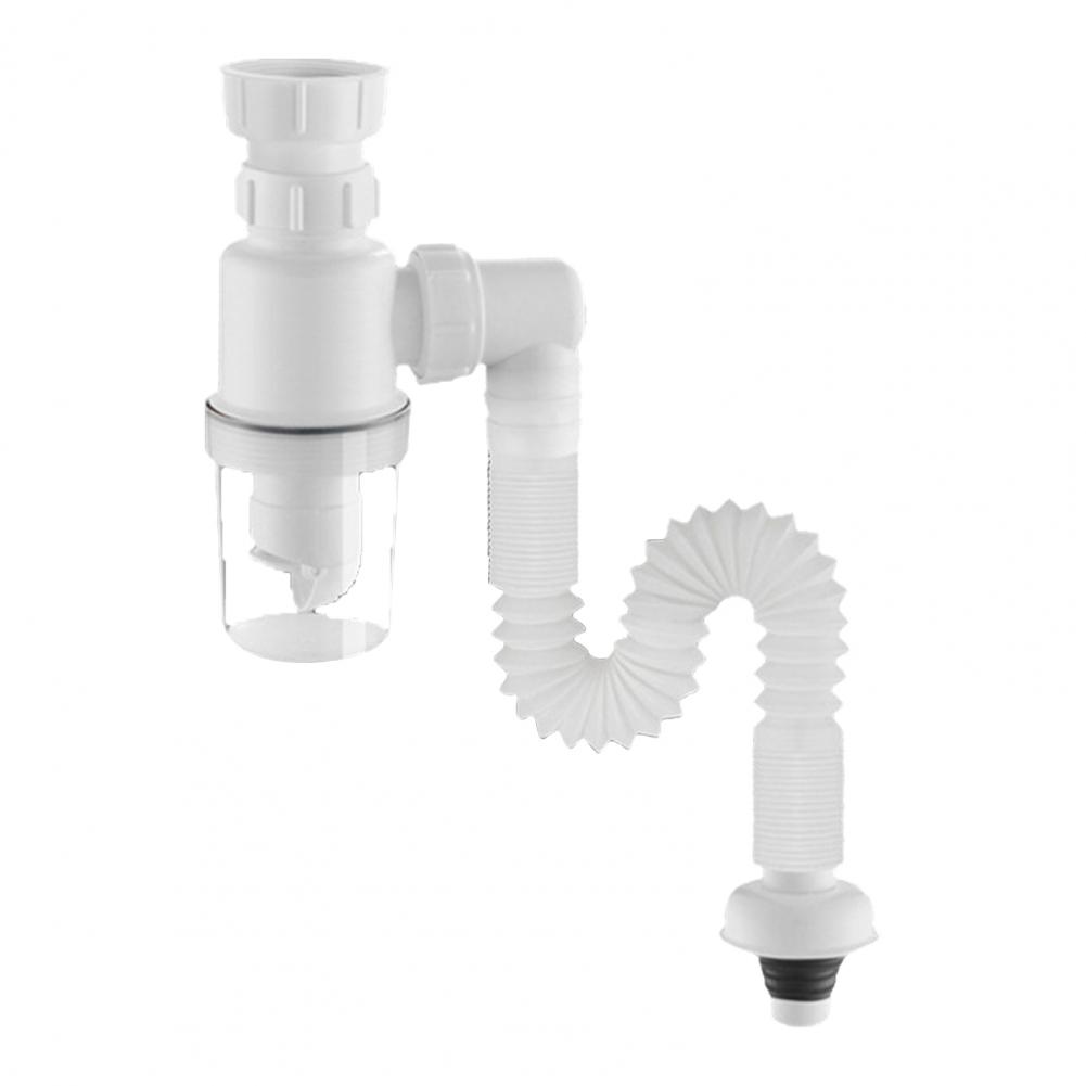 

Легко очищаемая сливная труба для раковины, простая установка, комплект сливной трубы для раковины для ванной комнаты, кухни, устойчивая к запахам, универсальная, антисифонная