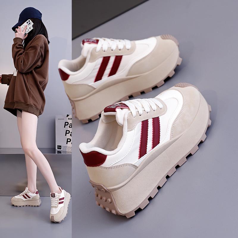 Women's Spring 2025 Thick-Soled White Sports Casual Shoes - HL-871-1, Korean Style Versatile Board Sneakers