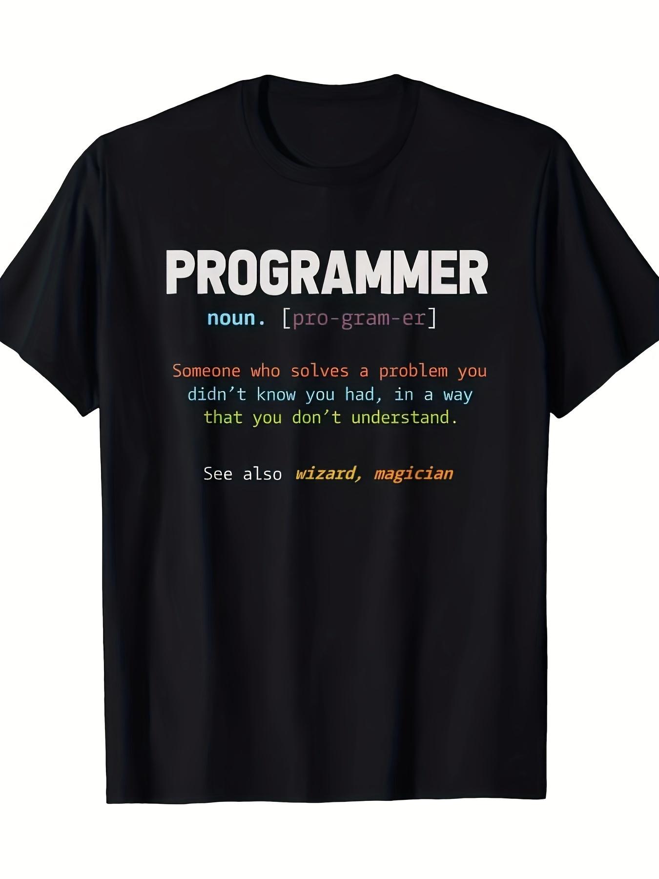 Men s Funny Programmer T-Shirt with Definition of Programmer Print - Tech Humor Gift for Developers & Coders M