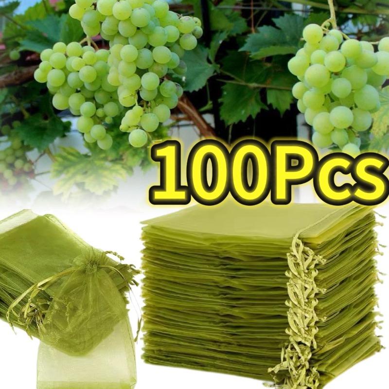 1-100 PZ Sacchetti Protezione Frutta Uva Rete Anti-Uccelli Sacchetto da Giardino Sacchetti per Verdura Fragole Attrezzi da Giardino Sacchetti per Coltivazione Piante