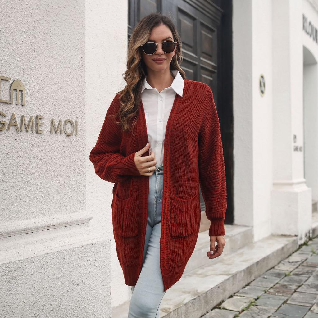 GMXIA Damen Vintage Casual Solid Color Print Herbst Winter Langarm Pullover & Mäntel Pullover Mantel