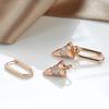 Unique Geometric Cone Drop Earrings For Women Trend  Rose Gold Color Natural Zircon Earrings Luxury Party Daily Jewelry
