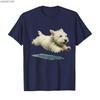 Interesting running puppy art print exquisite Sitri dog Tshirt suitable for both Unisex pure cotton Tshirt shortsleeved top