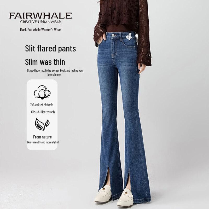 

Mark Fairwhale Women s High-Waist Slit Flare Denim Jeans 28