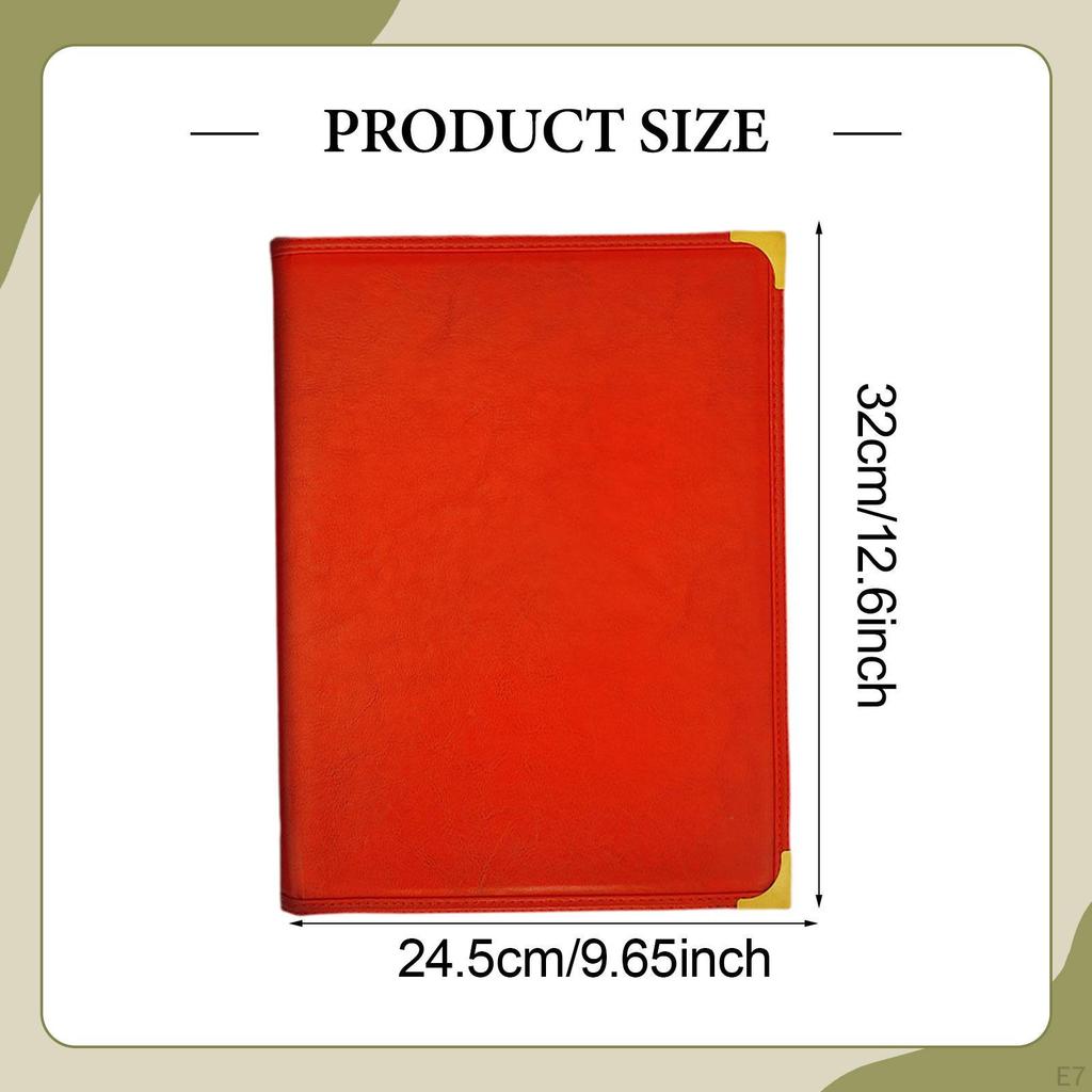 Menu Cover 6 Views Premium Commercial Refillable Metal Corners Holder Menus Folder for Hotel