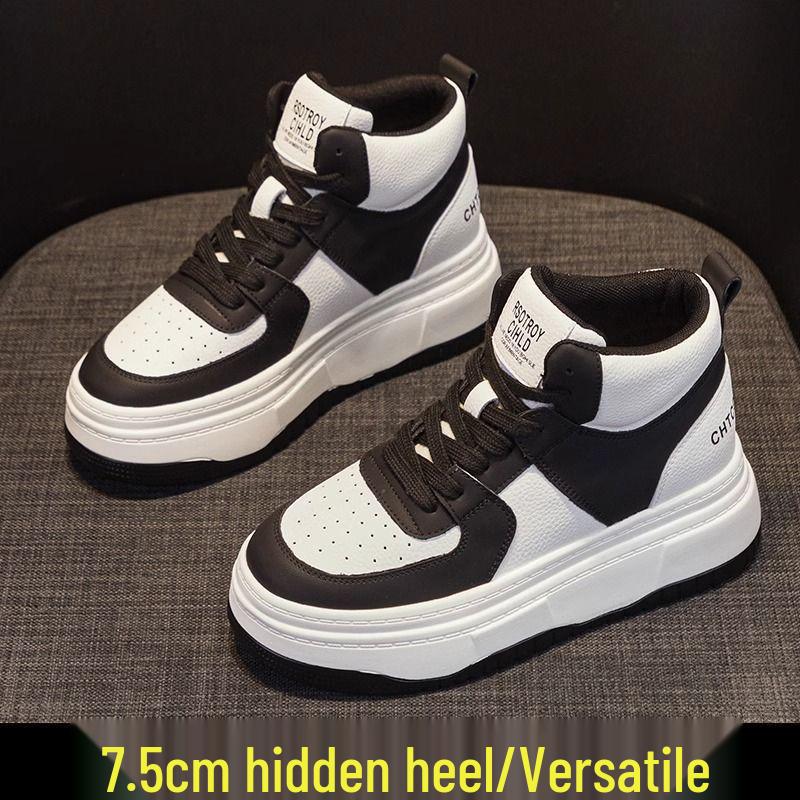 Dámské jarní 2025 platformové boty s vysokým svrškem – Lehké tenisky na silné podrážce zvyšující výšku