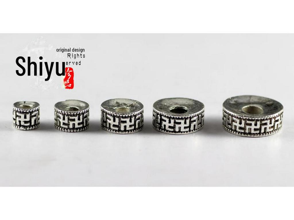 Tibetan Silver Alloy Buddhist Spacer Beads for DIY Jewelry Accessories