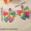 Bohemian Handmade Woven Earrings with Butterfly Design for Women, Vacation Style