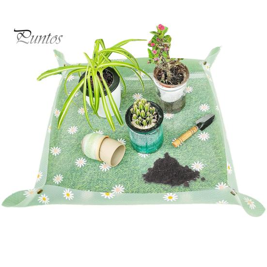 

Прозрачный коврик для пересадки с цветочным принтом. Легко чистится. Многоразовый водонепроницаемый складной поднос для пересадки растений. Коврик для обрезки на открытом воздухе в помещении. 50cm