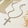 European and American Fashion Simple Thread Rotating Cross Necklace Personalized Diamond-encrusted Versatile Twist Thick Chain Neck Chain
