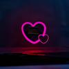 Gevrkjenp Car LED Light - Heart Shape Solar Window Light, Neon Mini LED Light