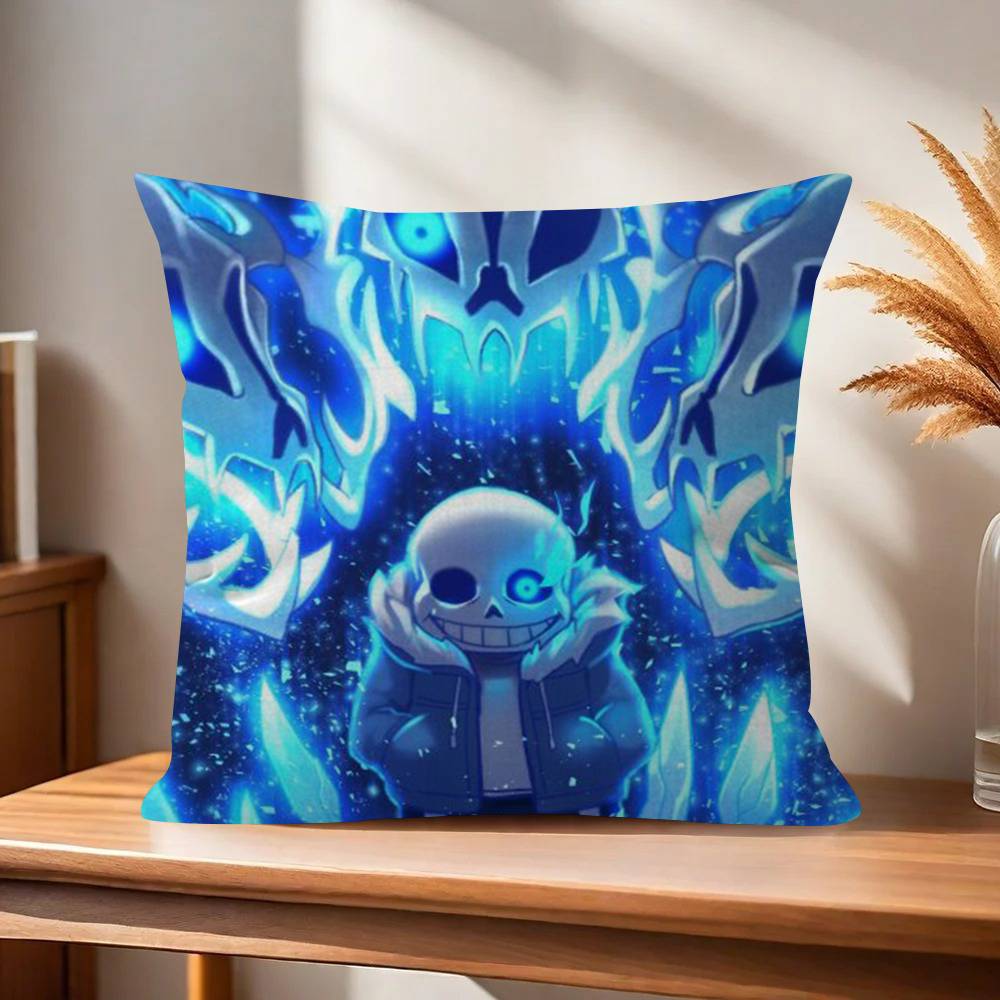 Cute HUndertale SansW Office Cushion Pillowcase Car Cushion CoverXCM Lumbar Pillowcase Sofa Pillowcover