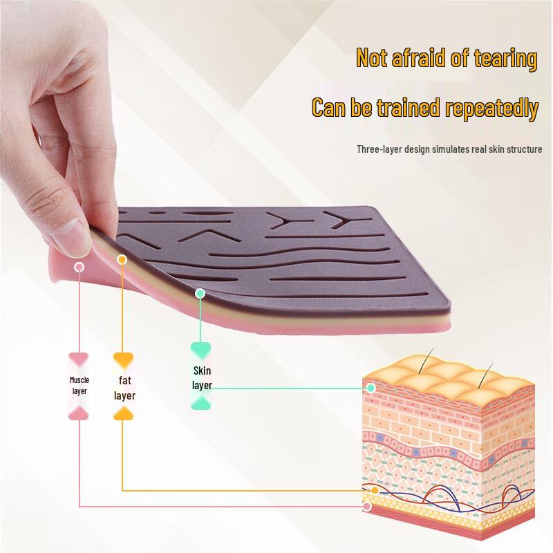 Surgical Wound Suture Practice Model (Black Skin)