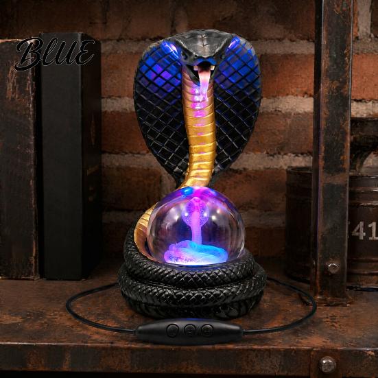 Kristallkugel Lampe Schlangenförmige Schreibtischlampe Harz LED Tischleuchte mit RGB Farbwechsel Dekor Faux für Schlafzimmer Büro Gaming-Raum Nische Zuhause