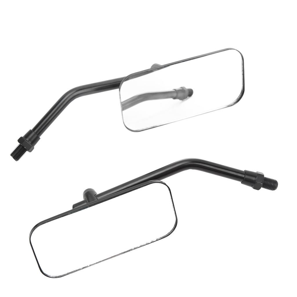 Motorrad Rückspiegel Quadratisch Klar Weitwinkel Seiten Rückansicht Flügelspiegel Kit für 38mm Innendurchmesser Stoßstange Stoßdämpfer