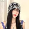 Trendy Handmade Chain Beaded Design Hollow Pullover Hats For Women Summer Autumn Personality Versatile Retro Punk Niche Beanies