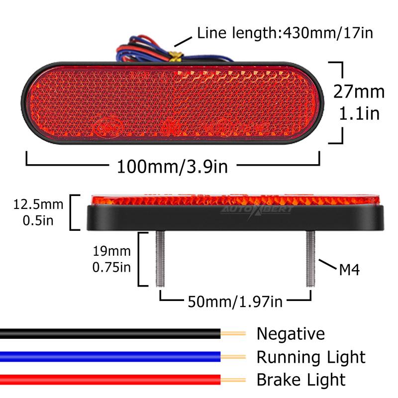 2pcs Universal LED 12V 24V Brake Stop Light Tail Driving Reflector ATV Off Road Motorcycle Signal Lamp Accessories Truck Trailer