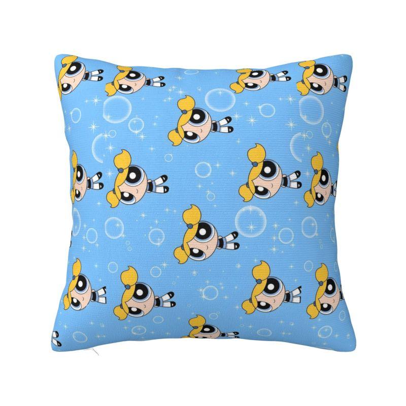 Custom Fashion The P-PowerPuffs Girls Cushion Covers 40x40cm Soft Cartoons Pillow Case for Car Square Pillowcase