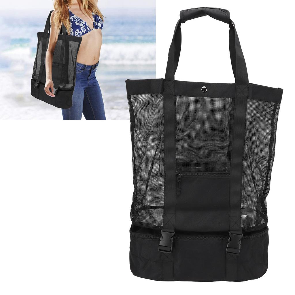 Beach Bag Outdoor Leisure Two in One Black Removable Storage Bag BBQ Picnic Beach Camp Storage Insul