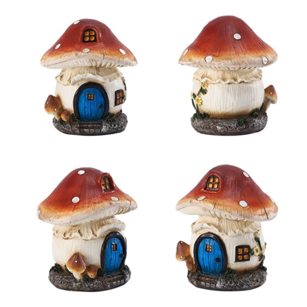 13cm Harz Pilzhaus Gartenornament Dekoration