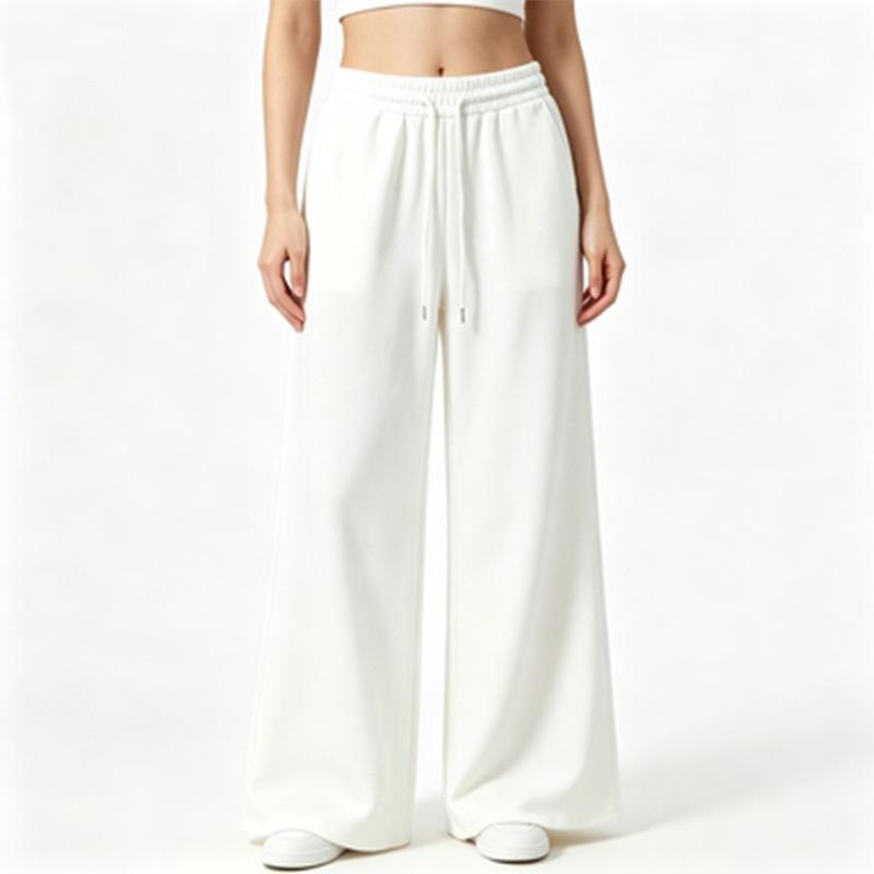 Fleece Women's Pants Solid Color Casual Versatile Wide-footed Pants Sweatpants Loose Outer Trousers