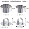 Uncle Jack 4 Pieces Round Cake Ring Molds, Stainless Steel Cake Ring Mold with Pusher, for Kitchen Tools, Baking Pastry, Mousse (Include 4 Rings and