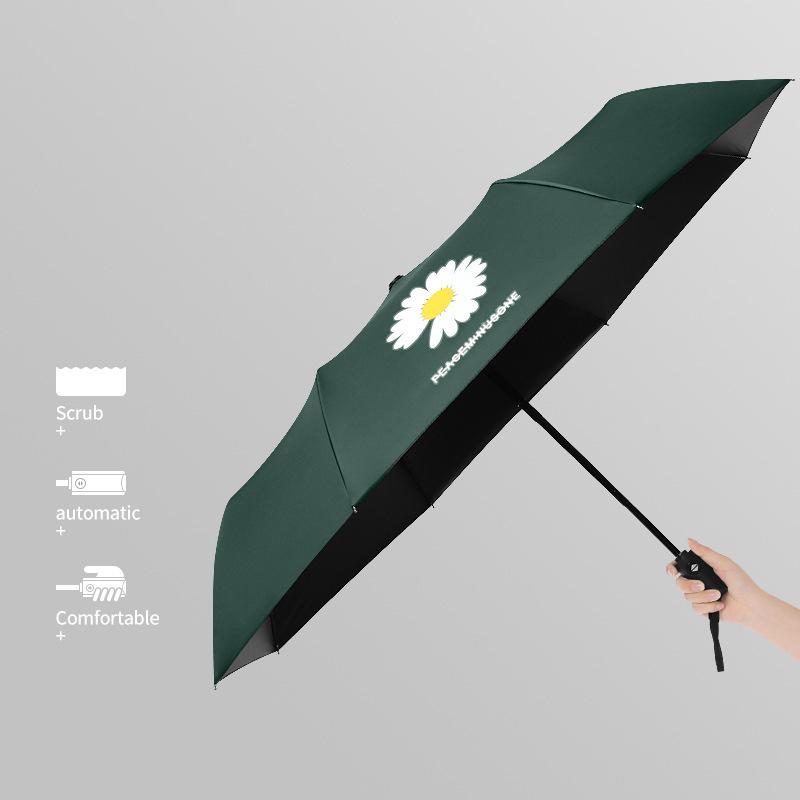 A large number of fully automatic folding sun umbrellas, large men's and women's parasols, thickened sun protection umbrellas