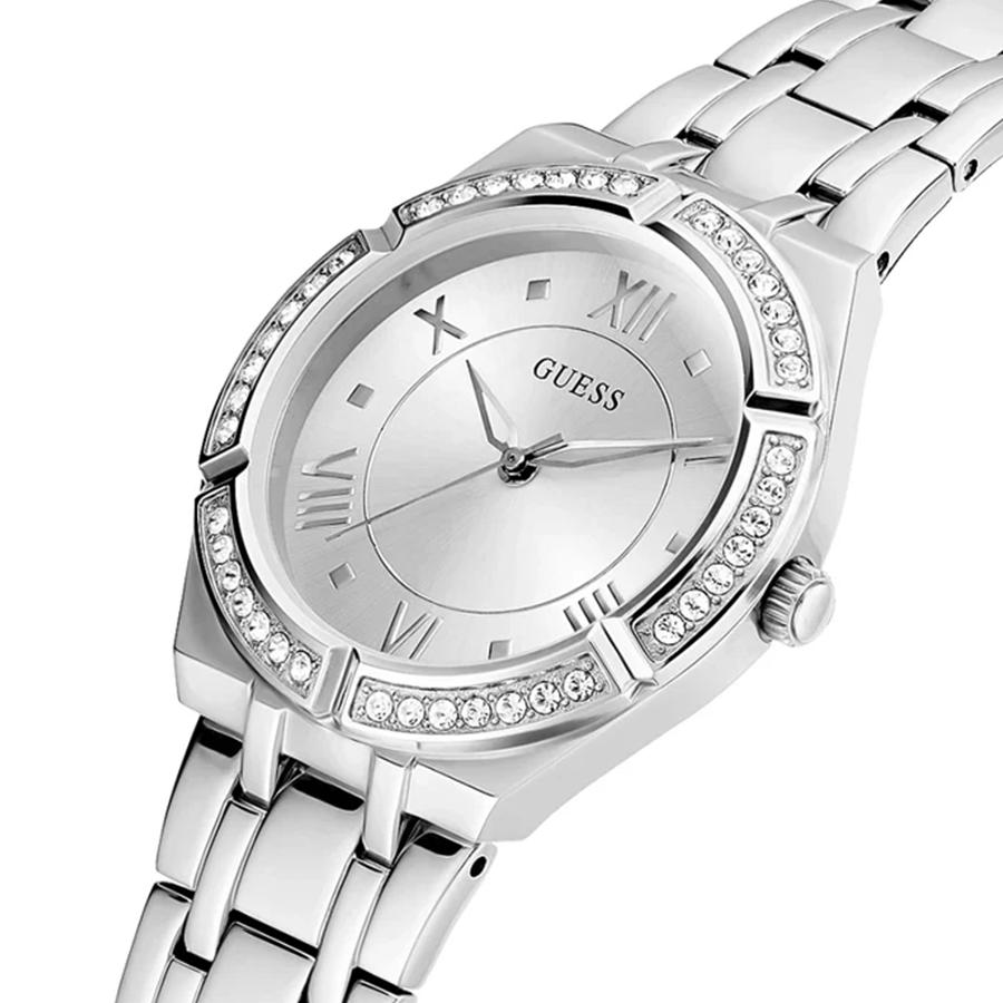 Guess Damen Quarz Edelstahl Drei-Zeiger Uhr Edelstahlgehäuse GW0033L1