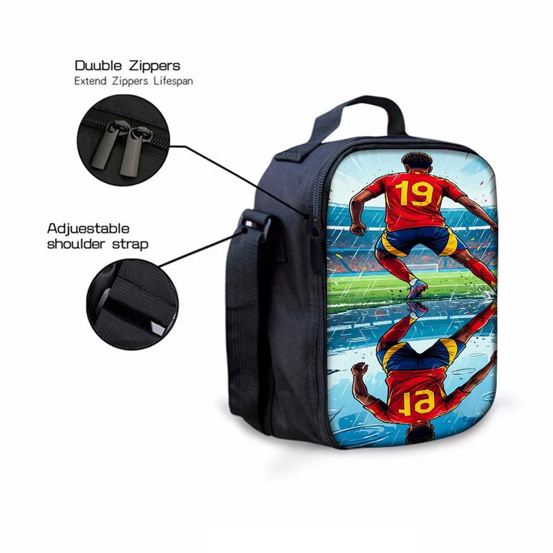 3-Piece 19 Soccer Star Pattern Backpack Set – Large-Capacity Casual Backpack with Matching Clutch & Tote Bag, Perfect for Daily