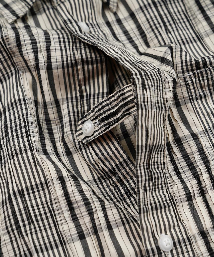 FRIZMWORKS Gathered Check Shirt _ Black