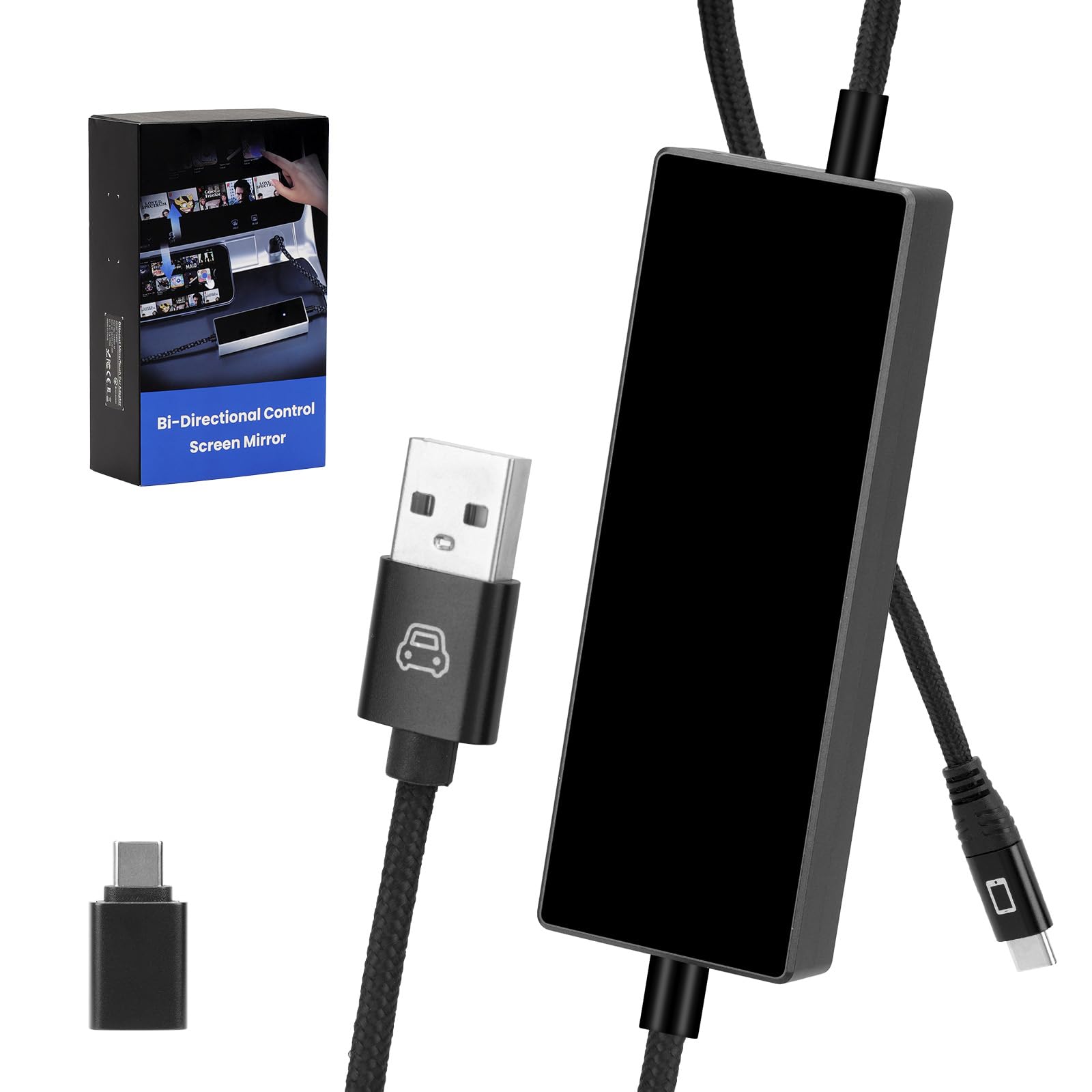 

Perrace Touch-Compatible, Mirroring, Wireless Car Play Adapter, Mirroring Smartphone Without HDMI, Two-Way Control of