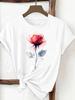 (Asian Size) trend flower sweet 90s Clothing T Shirt Print Female Woman Women Fashion Tee Top Short Sleeve Graphic T-shirts