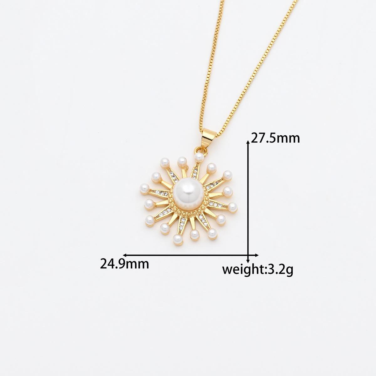 European & American Inlaid Pearl Heart Pendant Polaris Necklace for Women Pendant Only