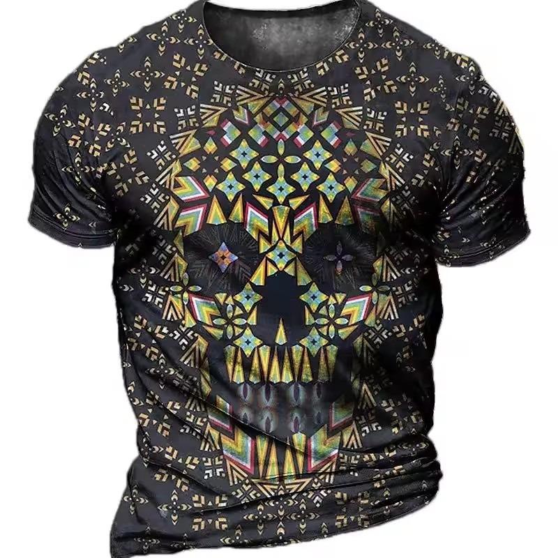 Men's Horror Skull T Shirt 3d Print Skull T Shirts for Men Death Short Sleeve Oversized Tops Tee Shirt Men Clothing 6xl Camiseta