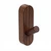 Walnut No-Drill Wooden Hook for Keys, Towels, and Coats