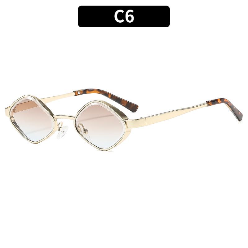 Fashion Polygonal Women Sunglasses Vintage Brand Irregular Sun Glasses Unique Metal Frame Punk Eyewear Men