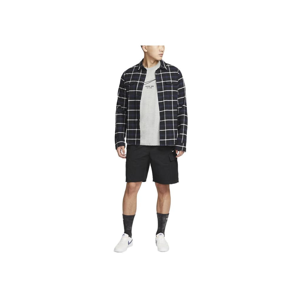 Nike Solid Color Buttoned Utility Shorts Men Bottoms Black DQ6293-010