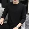 Spring Autumn Men Fitness Top Slim Fit Round Neck Stretchy Long Sleeves Solid Color Pullover Fitness Sport Top Winter Bottoming Clothes