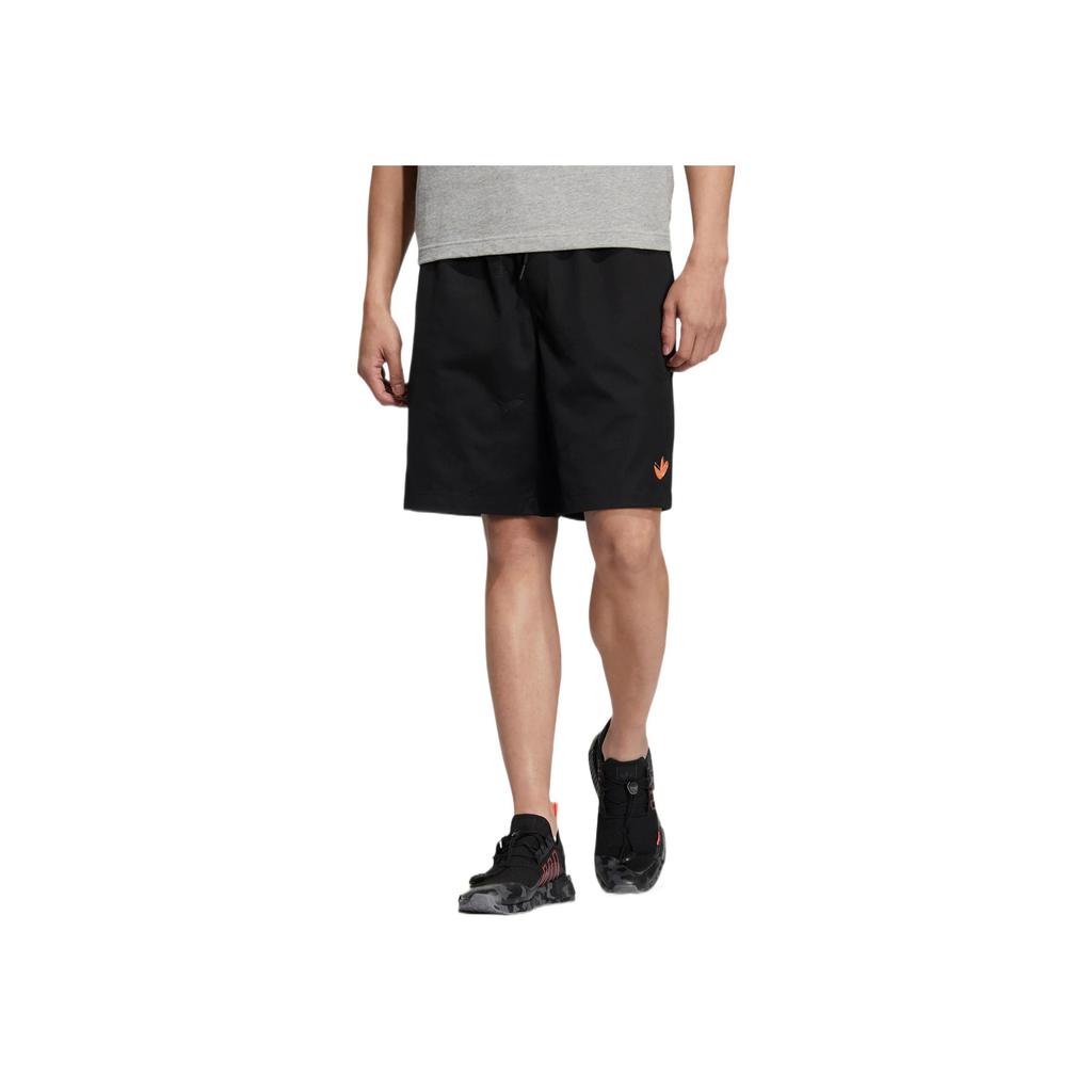 Adidas Originals Trefoil Solid Logo Print Drawstring Shorts Men Bottoms Black HS1912