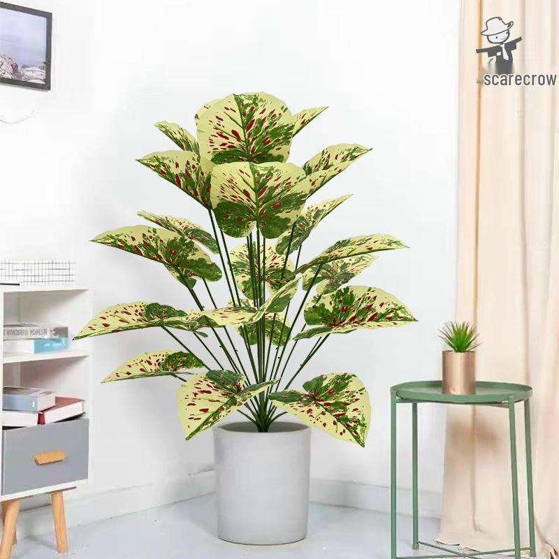 Artificial Colored Taro Leaves: Indoor Decorative Potted Plant