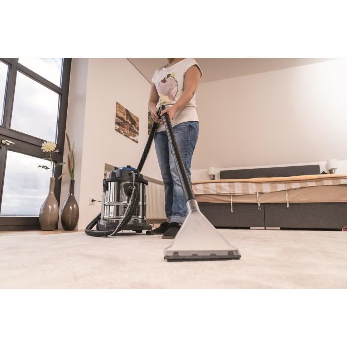 Aspirateur Injecteur Extracteur eau et poussière SCHEPPACH SprayVac20 - 1600W - Cuve Inox - Gris - 5 en 1