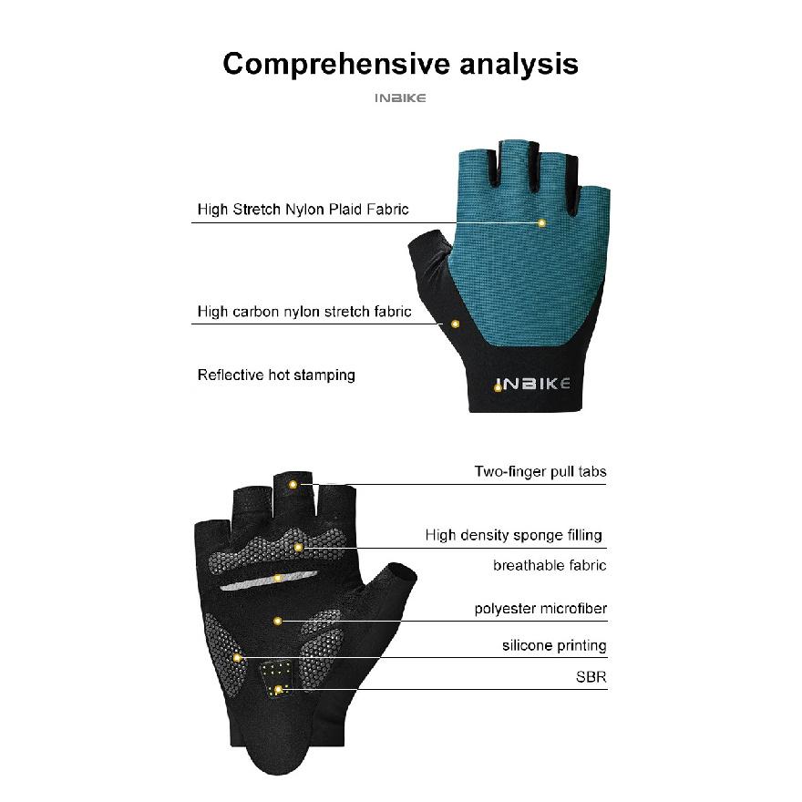 INBIKE 2025 Sommer Fahrradhandschuhe für Herren Stoßdämpfend Gepolstert Atmungsaktiv Fahrradhandschuhe MTB Rennrad Mountainbike Fahrhandschuhe